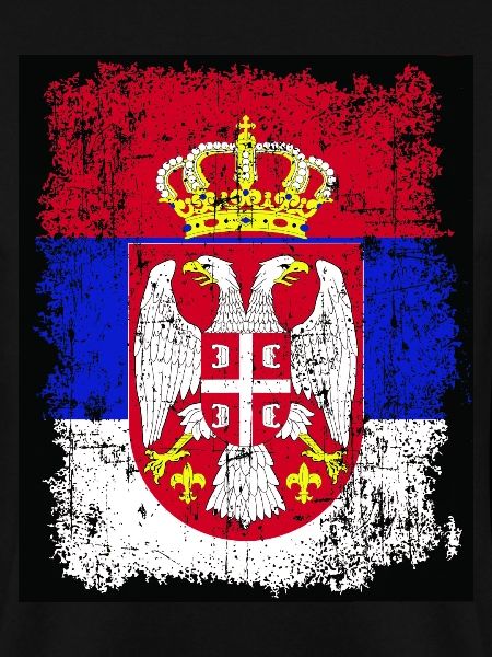 Serbien Serbien Srbija Србија-flag med våbenskjold
