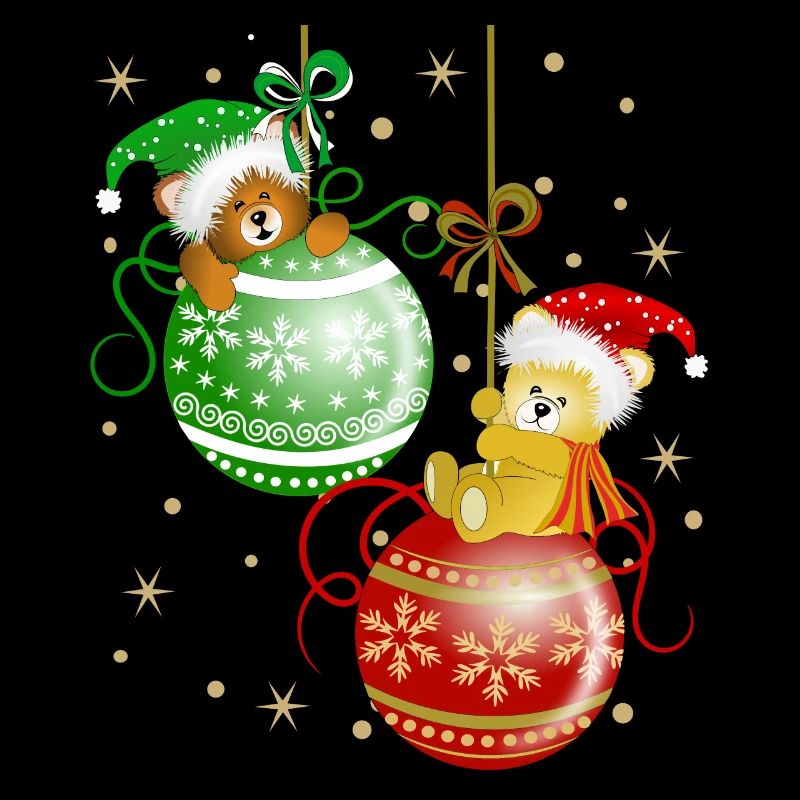 Bärchen auf Weihnachtskugeln Bär Weihnachtsdeko