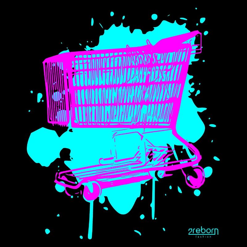 Chariot de courses 2reborn rose fluo