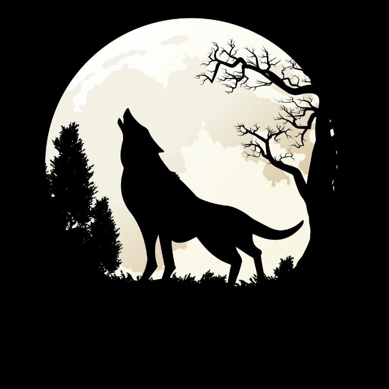 Loup au clair de lune