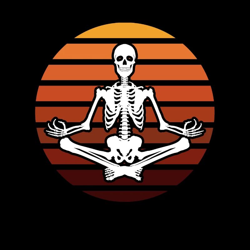 Yoga Skelett Retro Geschenk