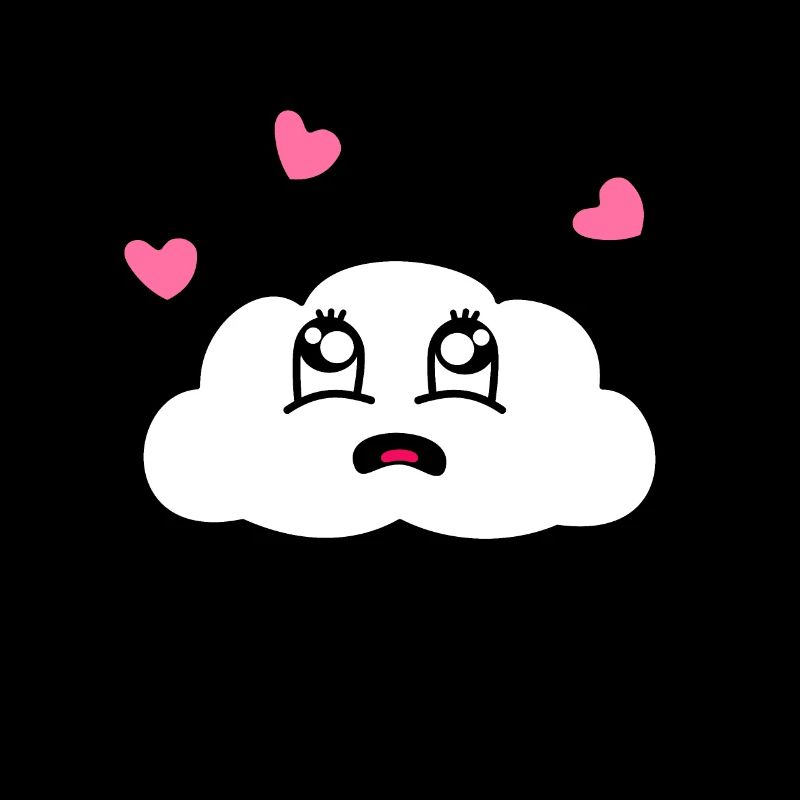 Cute Amazed Kawaii Cloud With Hearts