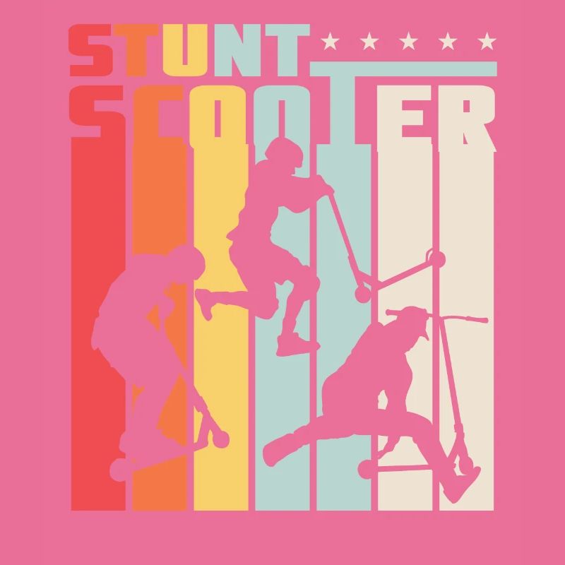 Stunt Scooter Roller Rollerfahrer Retro Style
