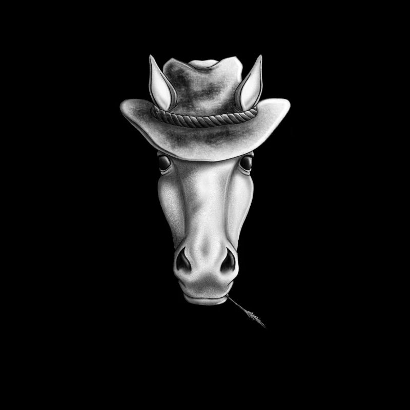 Western Pferd mit Cowboyhut
