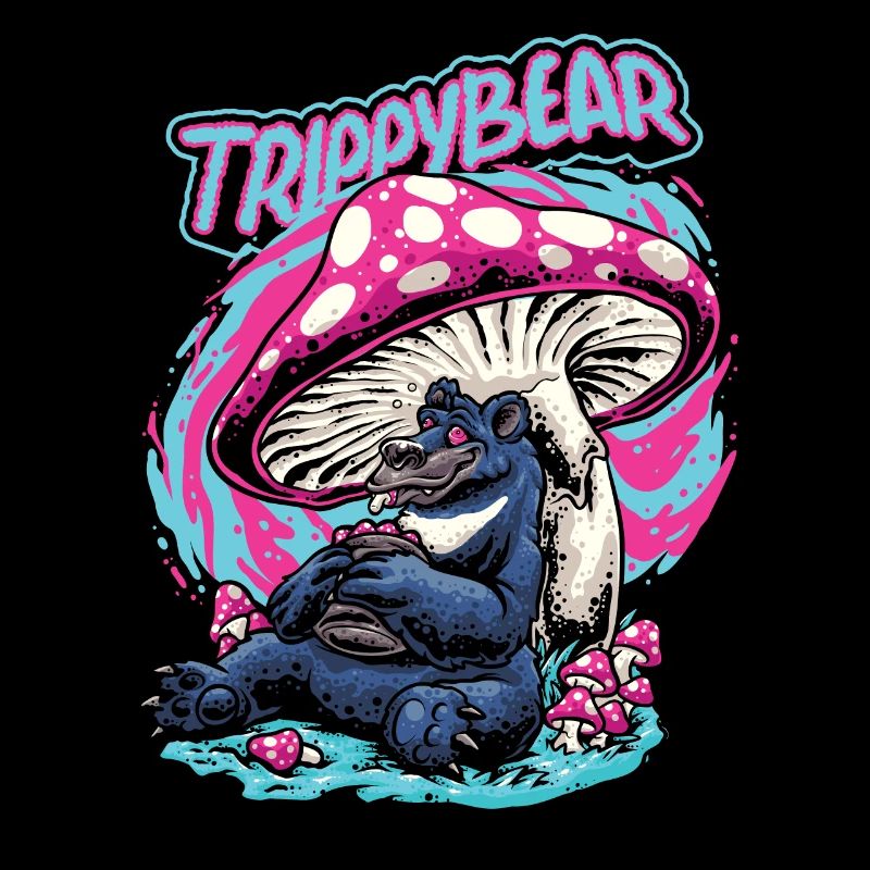 Magic Mushrooms Psychedelisch Funny Trippybear