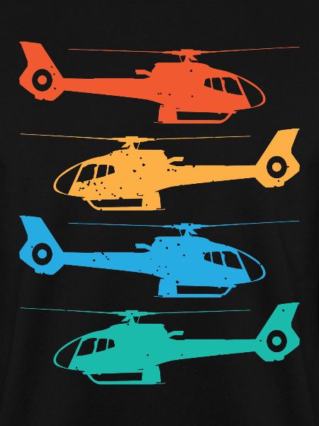 Retro Sunset Helicopter