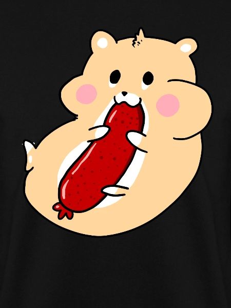 Hamster mit Salami