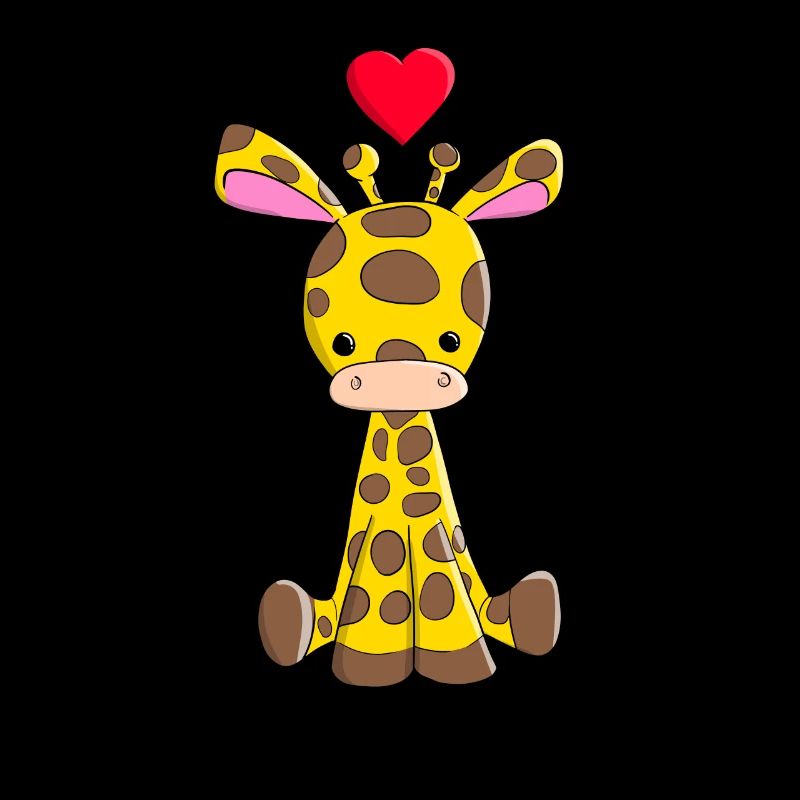 Cartoon giraffe with heart Cartoon giraffe