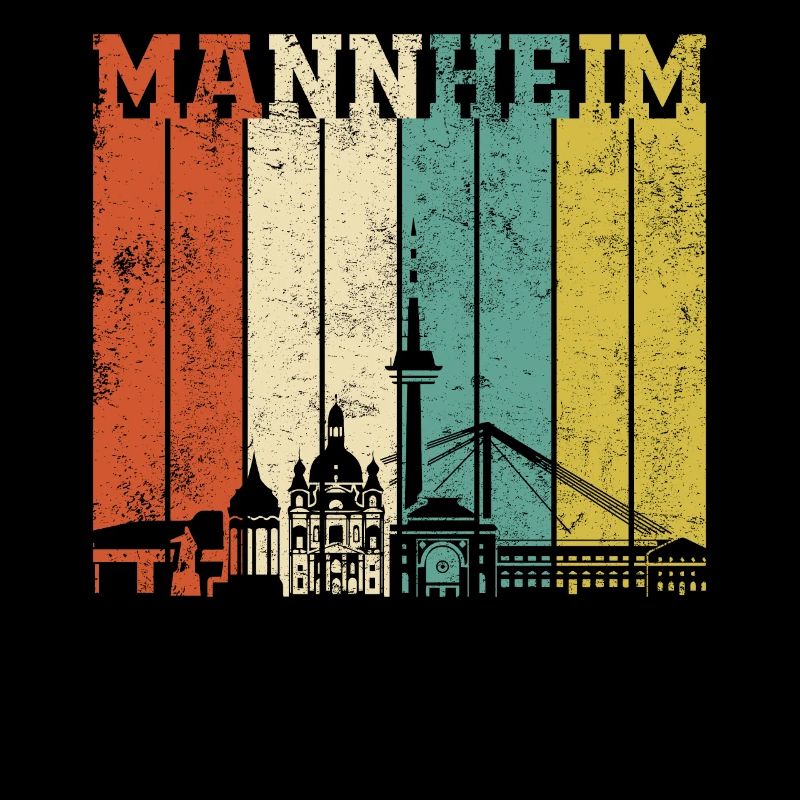 Retro Mannheim Skyline