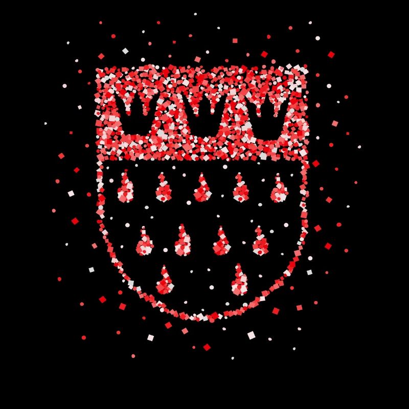 Cologne Rouge Blanc Armoiries Carnaval Confettis