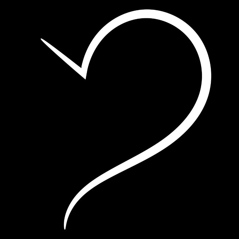 Noble White Half Heart