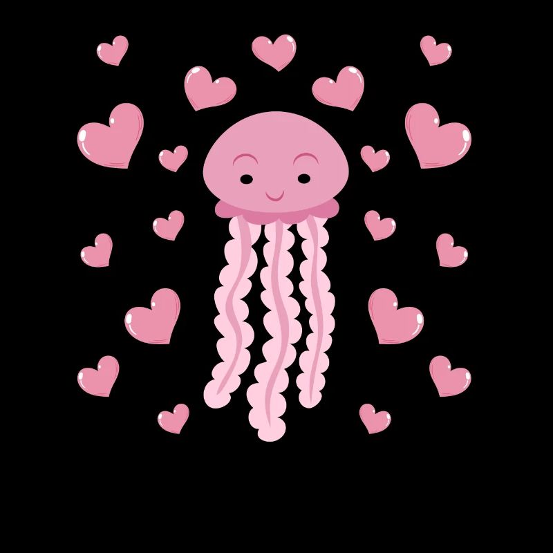 Mignonne Méduse Cœurs Méduses avec Cœurs Méduses Méduses