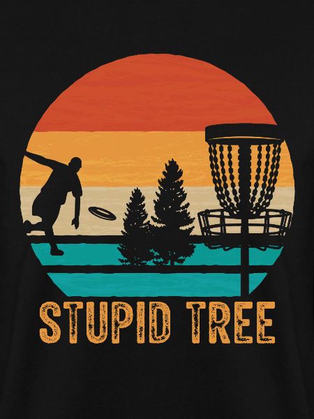 Dummes Baum-disc-golf-weinlese-entscheidendes