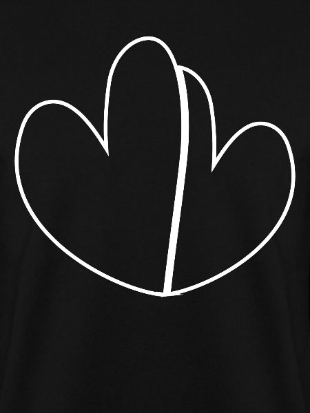 Double Simple Heart White