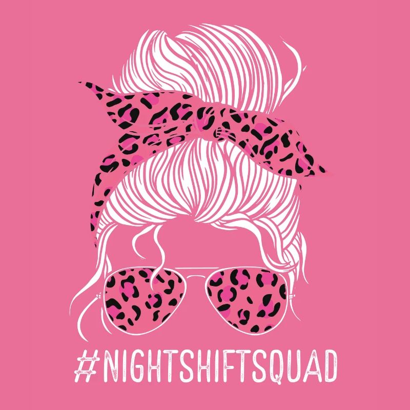 Nurse Night Shift Squad Leopard Pink Nursing