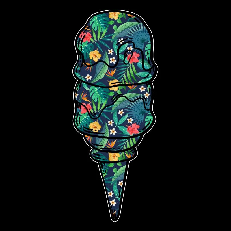 Crème glacée Fleur florale tropicale