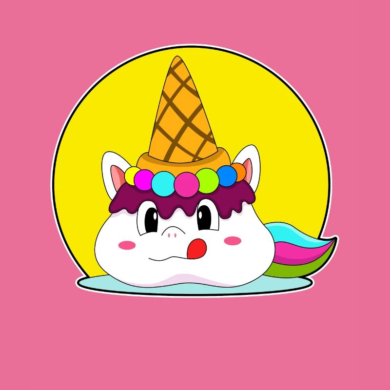 Licorne avec cornet de crème glacée