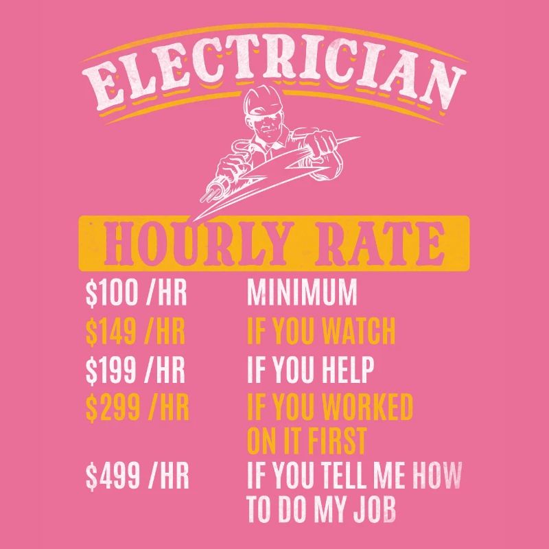 Hourly rate for electrical engineer electrician -