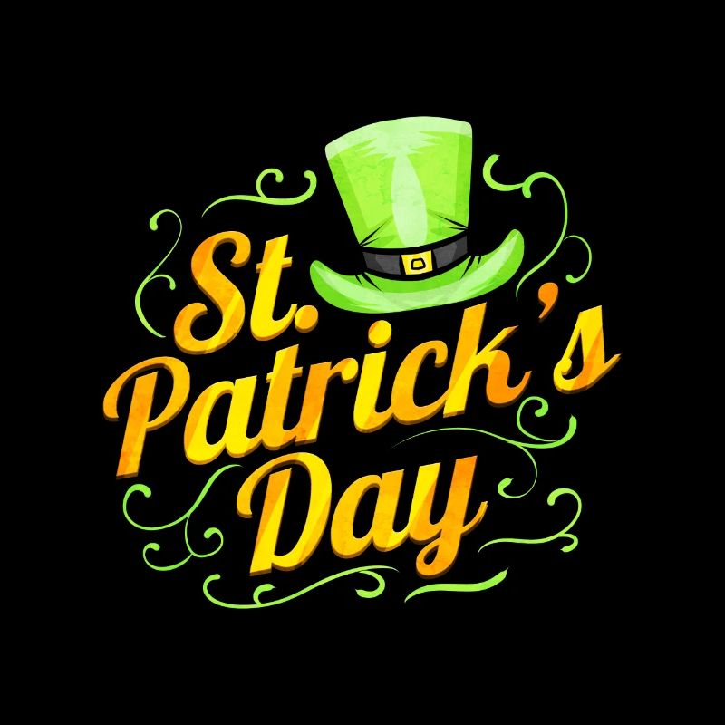 Green Hat And Letters Logo For St. Patrick's Day