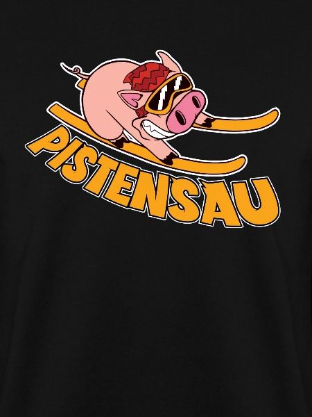 Skifahrer Pistensau Ski