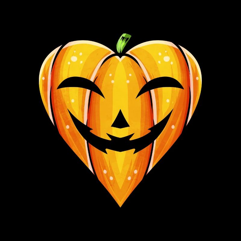 Heart Shaped Jack O Lantern Pumpkin Halloween
