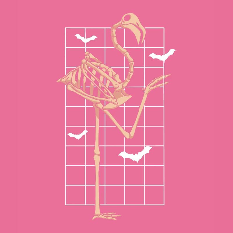 Skelett Flamingo Süßes Oder Saures Vogel Halloween