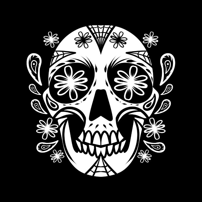 Blanc Cinco de Mayo Sucre Stylisé Crâne Jour De De