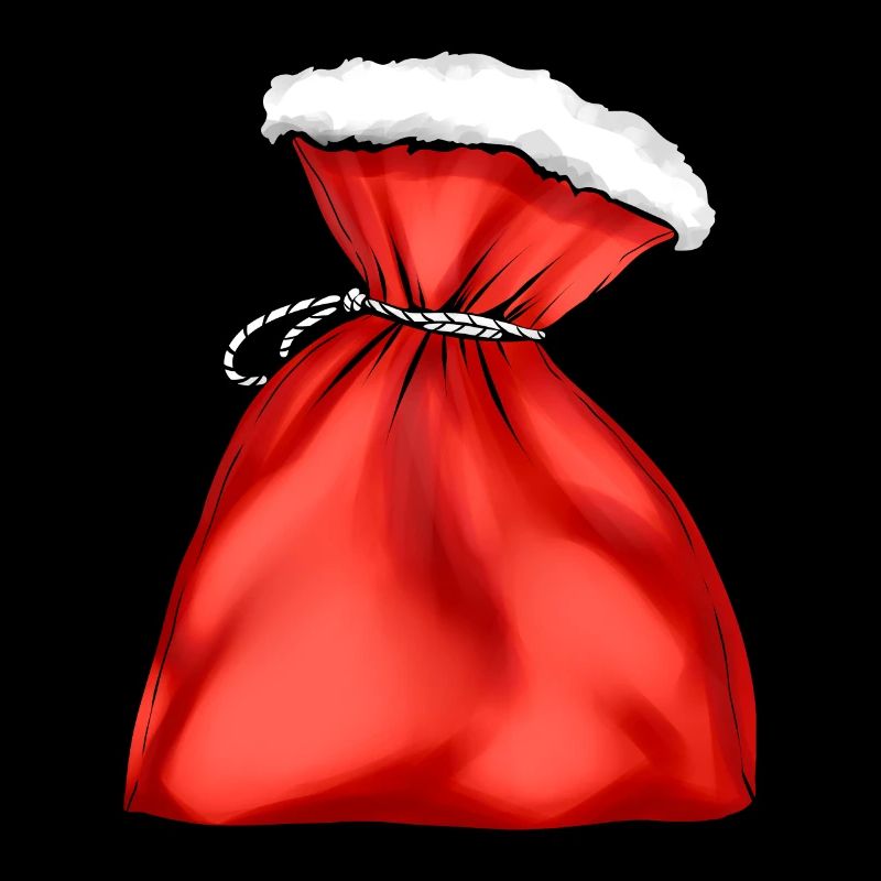Santa's Red Gift Bag For Christmas
