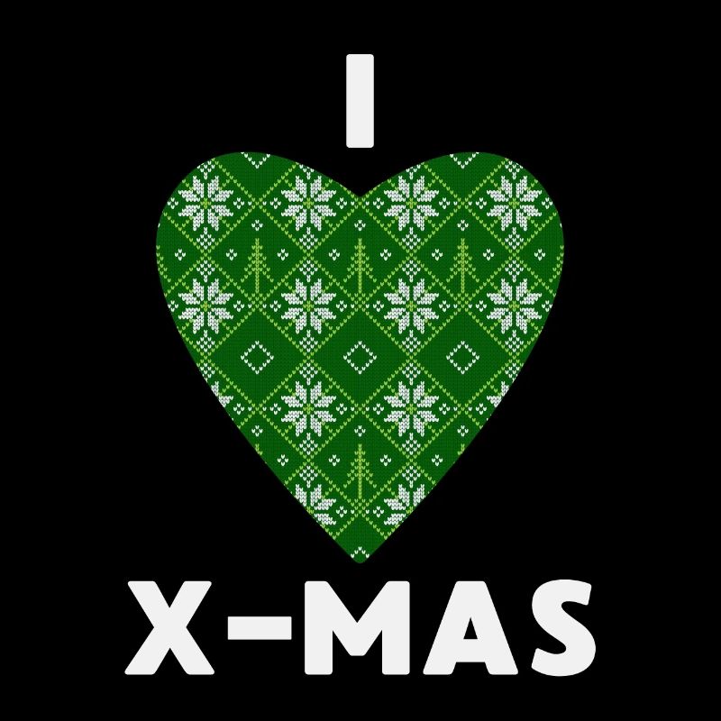 I Love X-Mas Weihnachten Gestricktes Herz