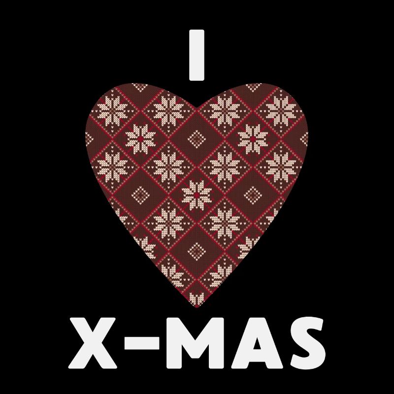 I Love X-Mas Weihnachten Gestricktes Herz