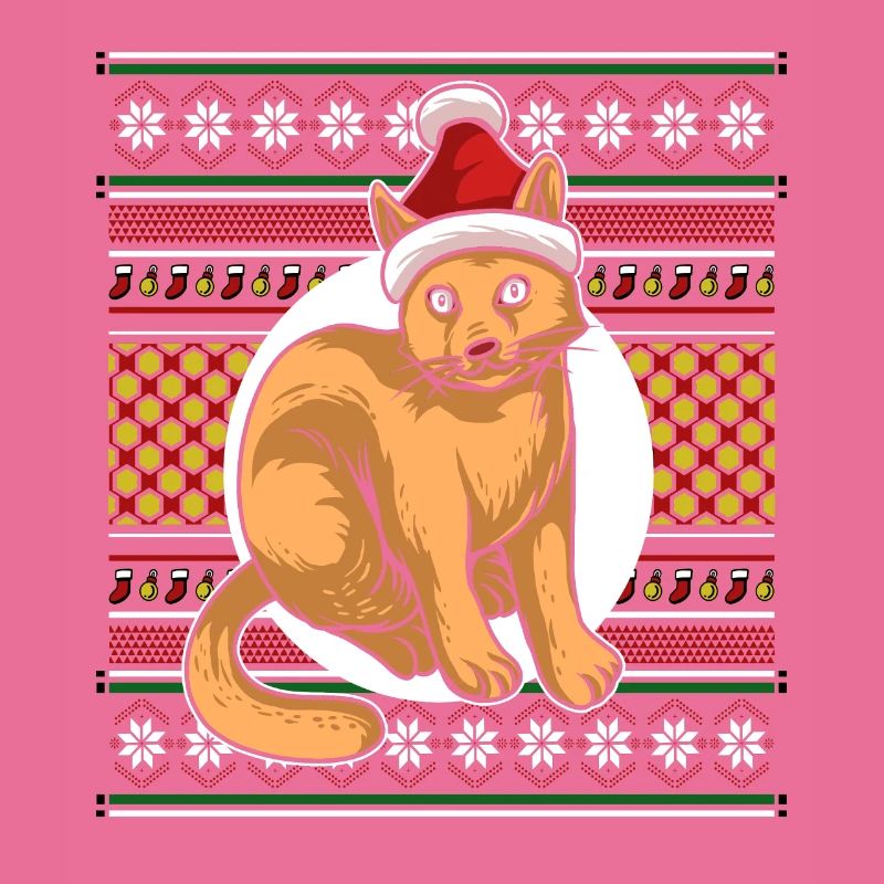 Moche pull de Noël Tshirt chat de Noël
