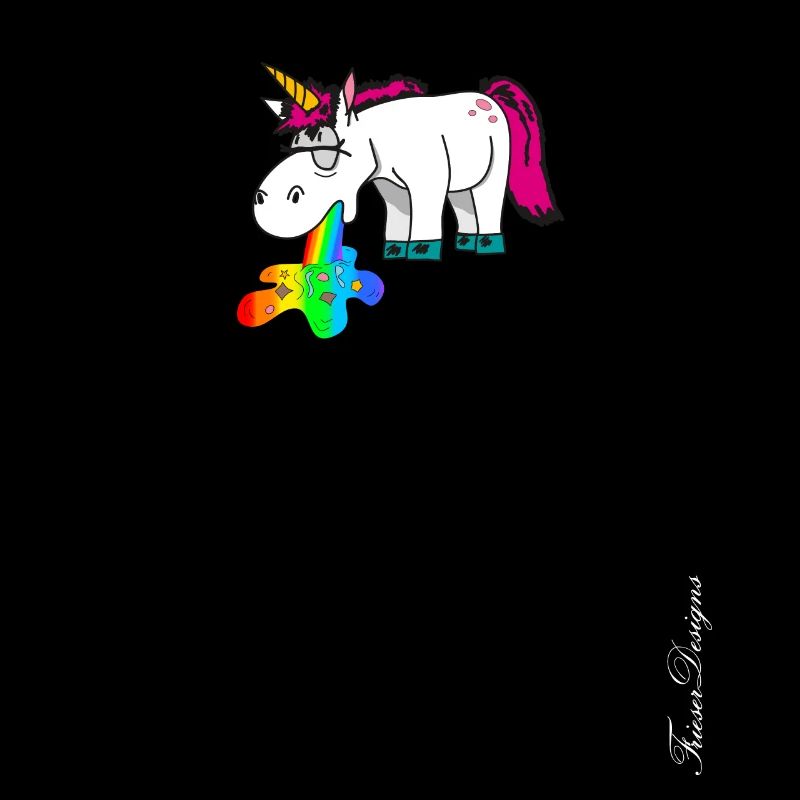 Süßes Einhorn kotzt bunten Regenbogen