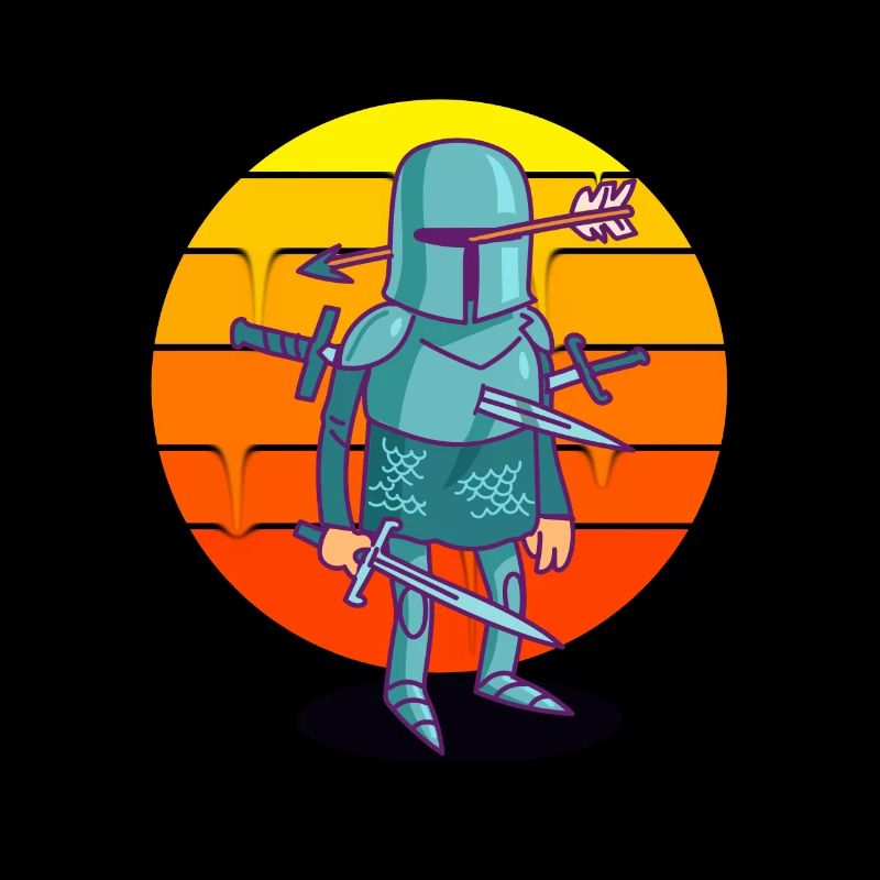 Cartoon Knight Sunset