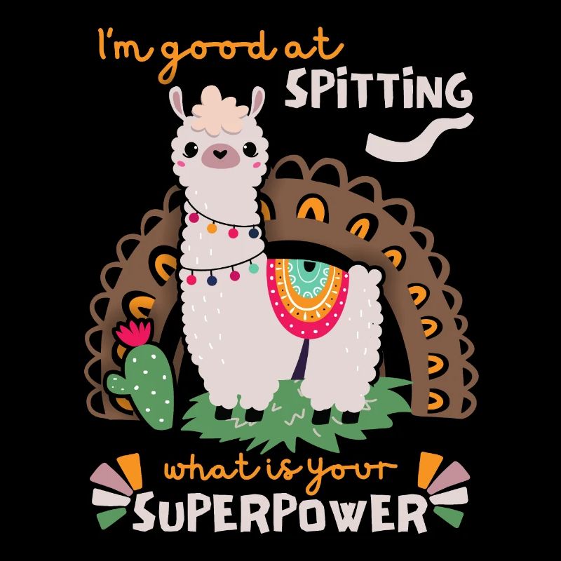 Lama-Llama, lustiger Spruch Spitting-Llama