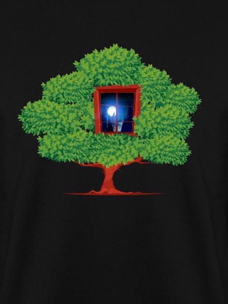 Tree Window Night Abstract