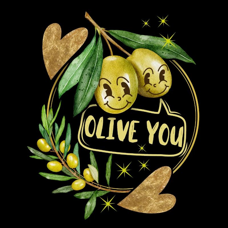 Valentinstag, Oliven, Olive-You, lustiger Spruch