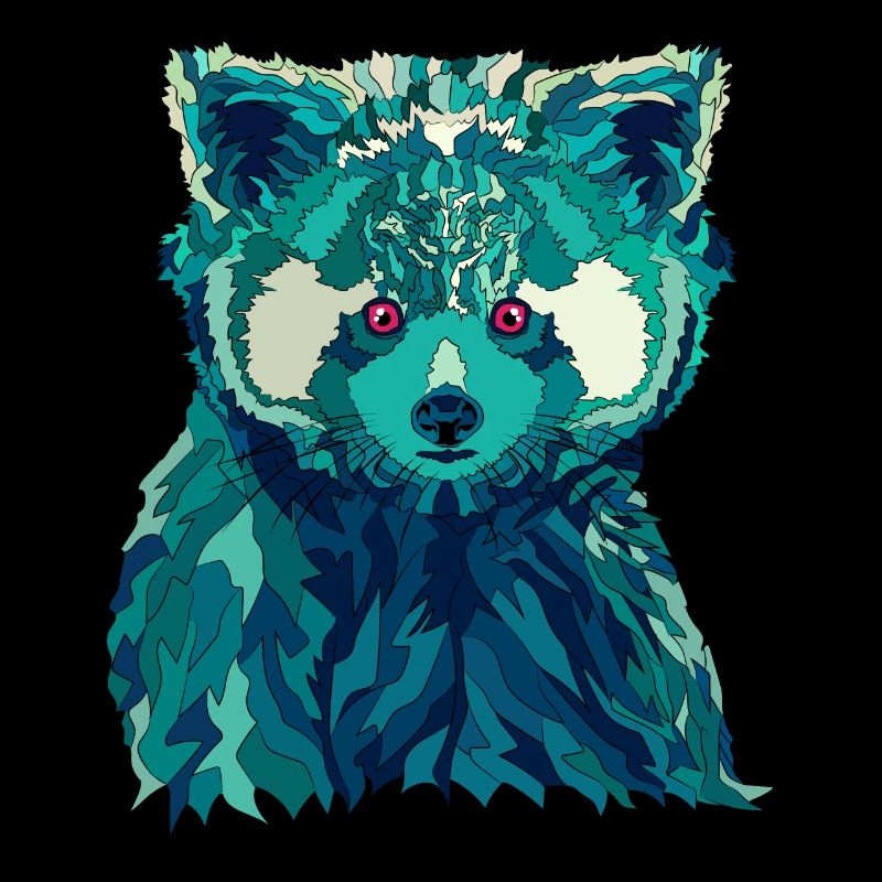 Drôle de style géométrique de panda rouge