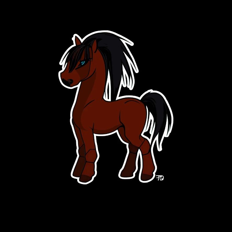 Kawaii cheval poney mignon avec imagination