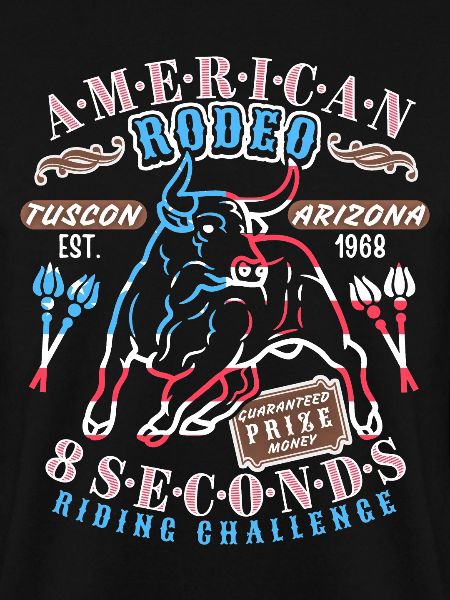 American-Rodeo, Rodeo-Show, Stierkampf, Spruch
