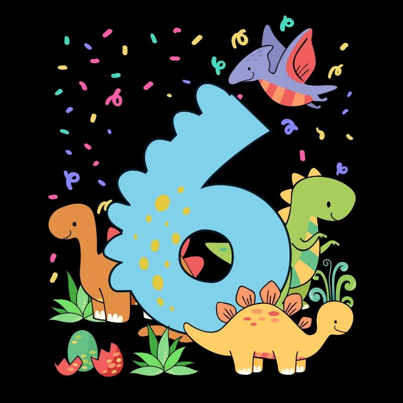 Herde Von Niedlichen Dinosauriern 6. Geburtstag 6