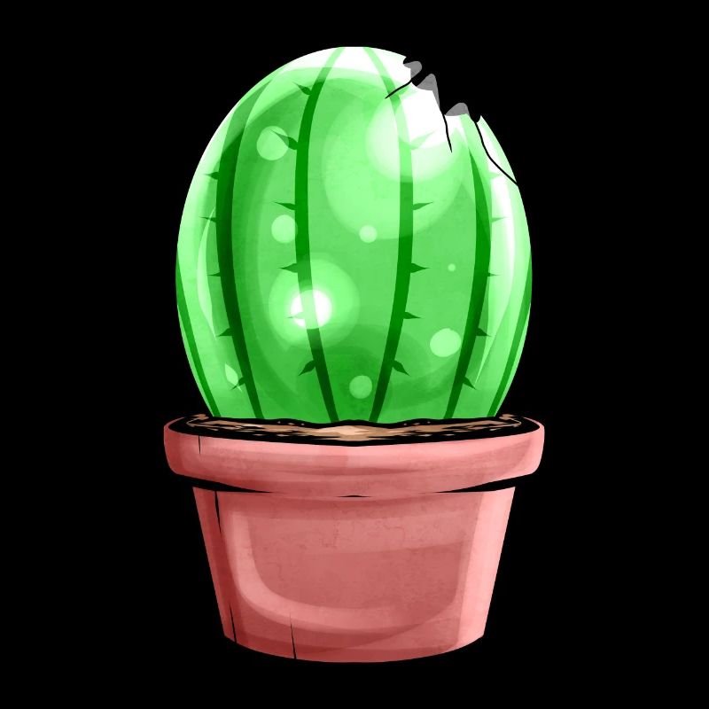 Painted Egg Looking Like A Cactus Decoration For