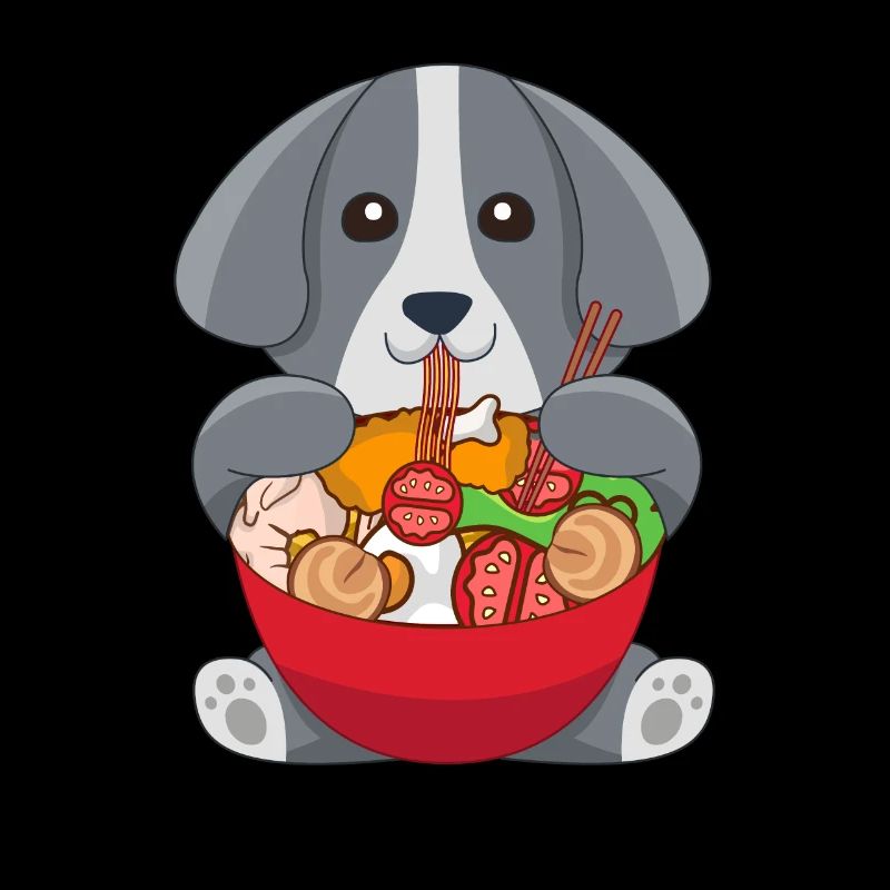 Japanischer Ramen Nudel Hund