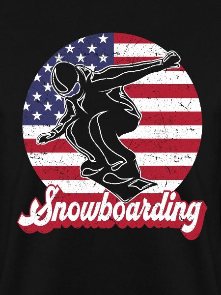 Snowboarding American Flag Snowboarder