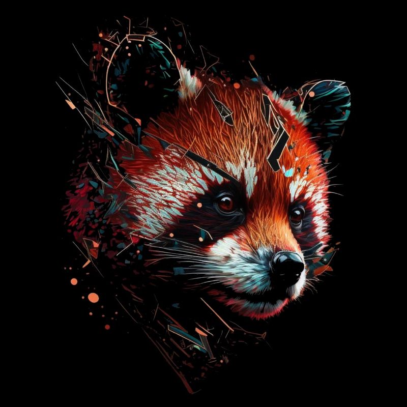 Roter Panda Geschenk Pandabär Kunst Tier Zoo Motiv