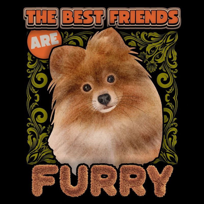 Pomeraner, Spitz vintage Illustration, Hund Spruch