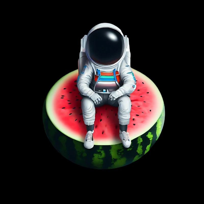 Astronaut auf Wassermelone