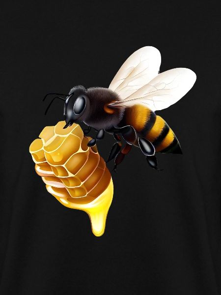 Biene mit Honigwabe