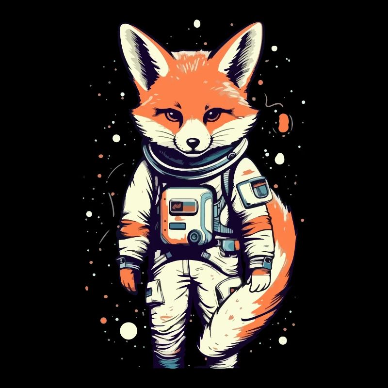 Renard mignon dans l’espace - Dessin animé d’astronaute