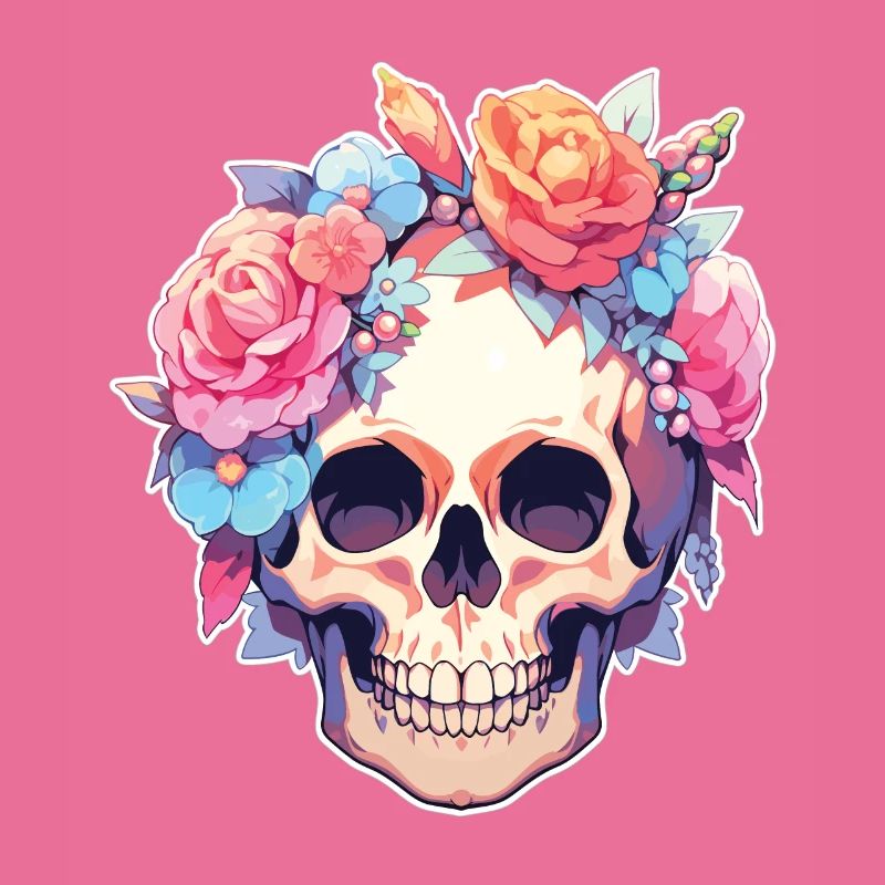 Skulls Skull Blumen Blumenschädel Totenschädel