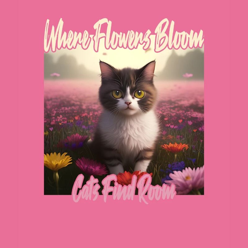 Chat dans la mer de fleurs